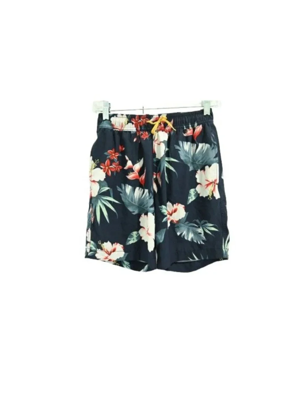 Crewcuts Boys Hawaiian Floral Swim Trunks Navy Tropical Board Shorts Size 14